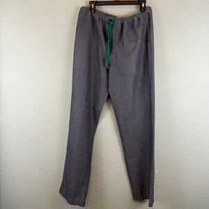 FIGS Technical Collection Scrub Pants Womens Large Gray Green Drawstring FM4500
